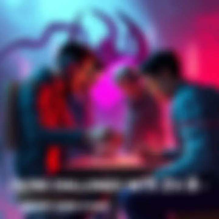 A group of survivors planning tactics to outsmart Legion and his sidekick in a 2v8 game mode.