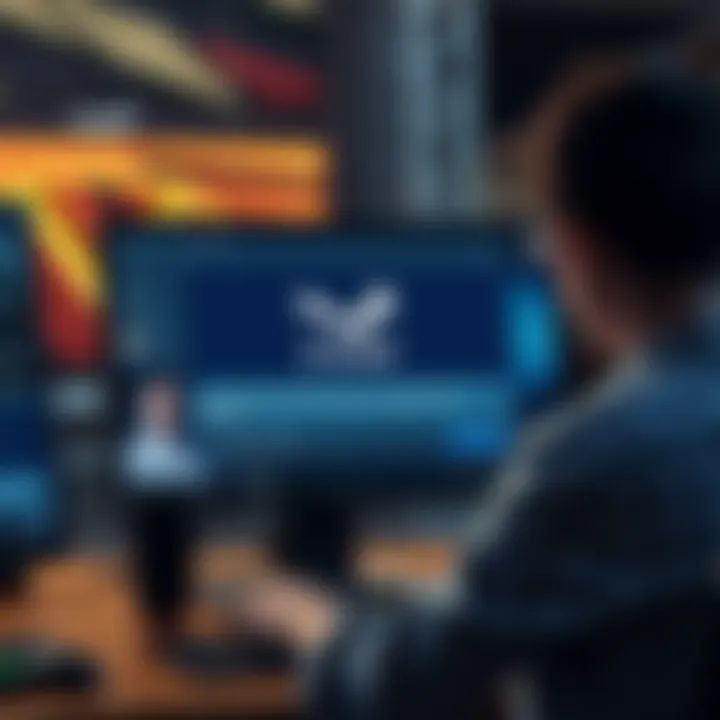 A computer screen showing a Steam notification cautioning about a suspicious message from a player, with a person looking concerned while reading it.