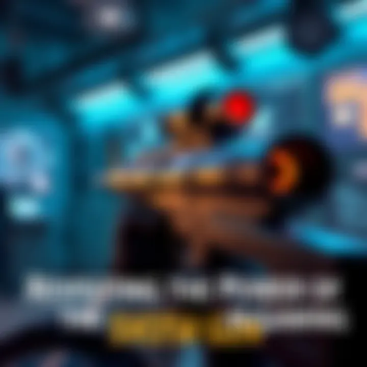 A player aiming the SVCH-54 gun in a gaming environment, showcasing its sleek design and tactical features