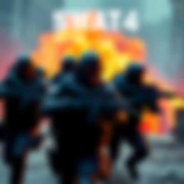 A tactical team in action during a mission in SWAT 4, showcasing gameplay elements and intense scenarios.
