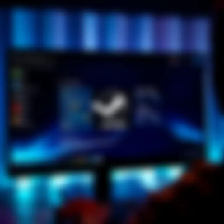 A computer screen showing the Steam OS logo while a user navigates through settings to switch from Windows.