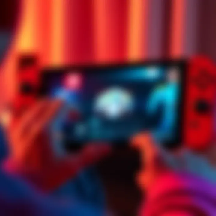 A gamer using a Nintendo Switch 1 to adjust N64 game controls on the screen