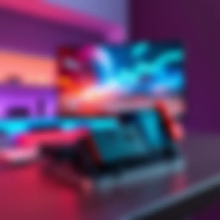 A Switch 2 dock connected to a Steam Deck, displaying vibrant 4K graphics on a monitor.