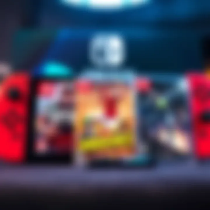 Display of physical game covers for Switch 2, featuring Madden NFL 26 and Borderlands 4 among others.