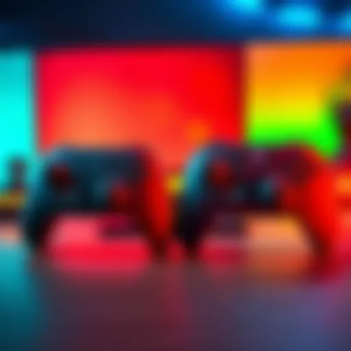 Comparison of the Switch 1 Pro and Switch 2 Pro controllers on a gaming desk