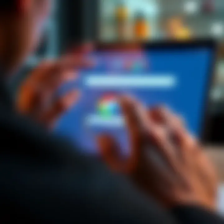 A person changing their browser settings to set Google as the default search engine instead of Bing.