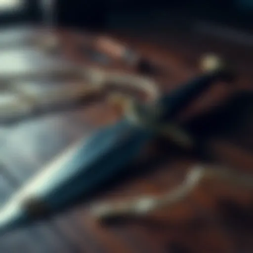 A close-up of a sword with a dull edge, laying on a wooden surface, symbolizing the dissatisfaction of players with the new sword mechanics.