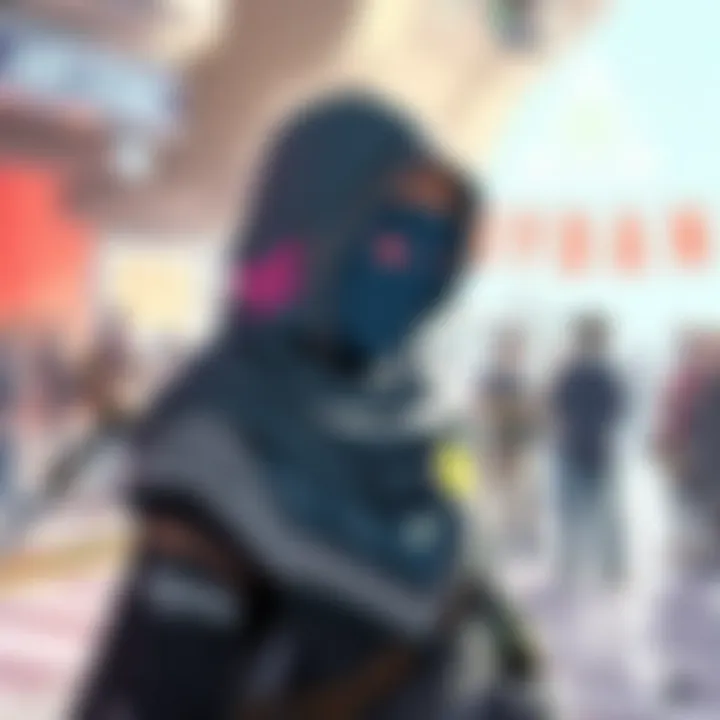 An illustration showing a character wearing the Lost Syandana in a game environment, with community discussions in the background.