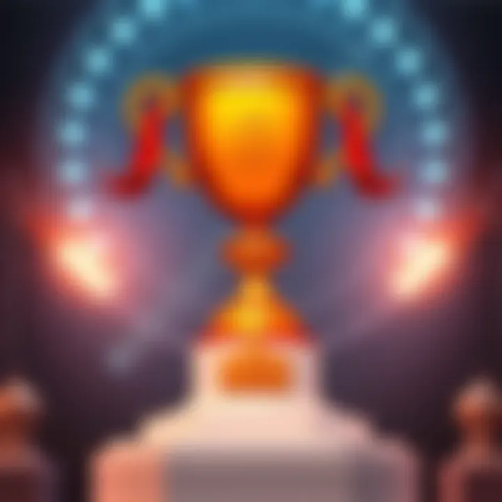 A trophy placed on a pedestal, representing achievement and honor in various communities.
