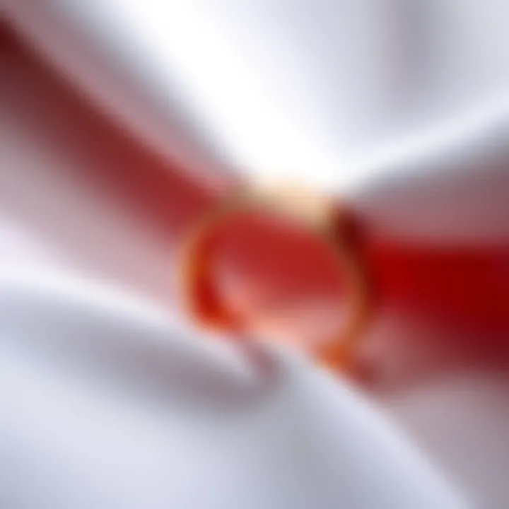 Symbol of Love and Loyalty A close-up of a beautifully designed ring representing love and commitment, sitting on a soft fabric background.