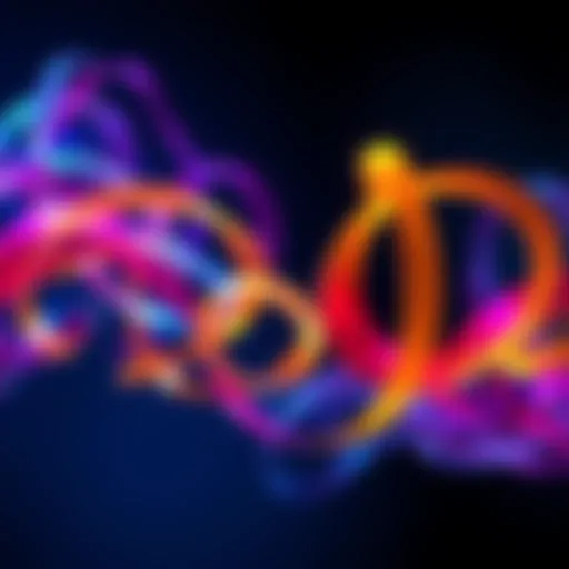 An abstract art piece illustrating the concept of retvrn with intertwining shapes and vibrant colors, symbolizing cultural connections and social significance.