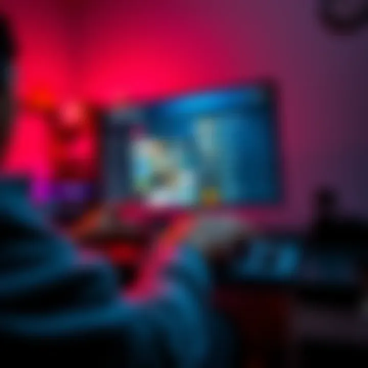 A person using a Steamdeck to sync their Steam Library, showcasing a list of games on the screen.