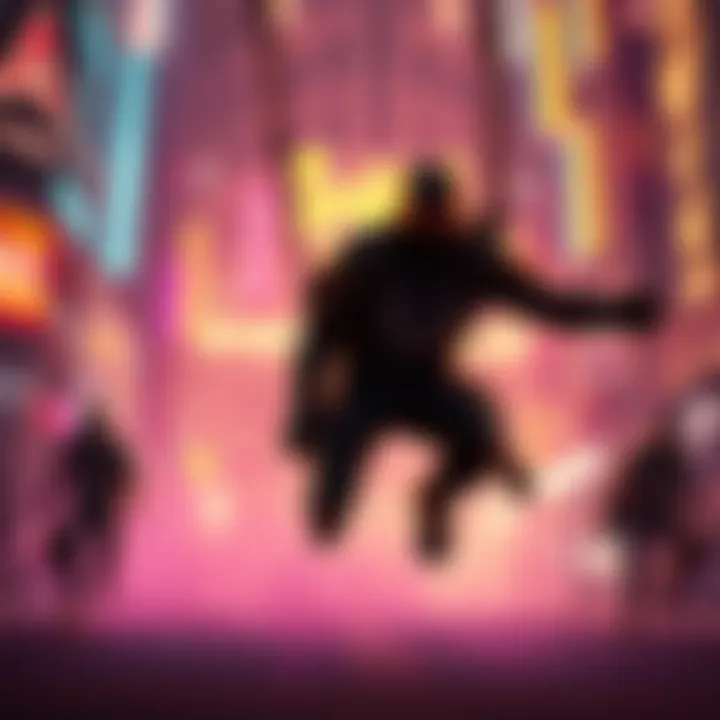 A vibrant scene from the new Syndicate trailer featuring dynamic visuals inspired by The Chain and GotG2 soundtrack