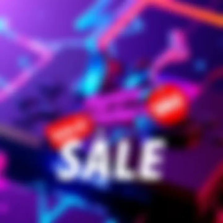 A vibrant graphic showcasing Synth Riders game cover with sale tags on a PlayStation console background.