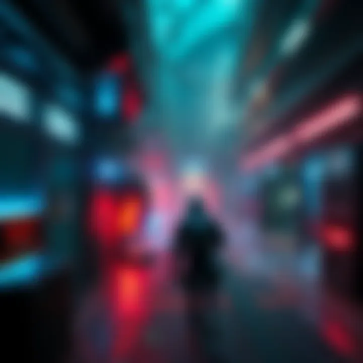 A character exploring a sci-fi environment in the System Shock Remake, with futuristic elements and a tense atmosphere.