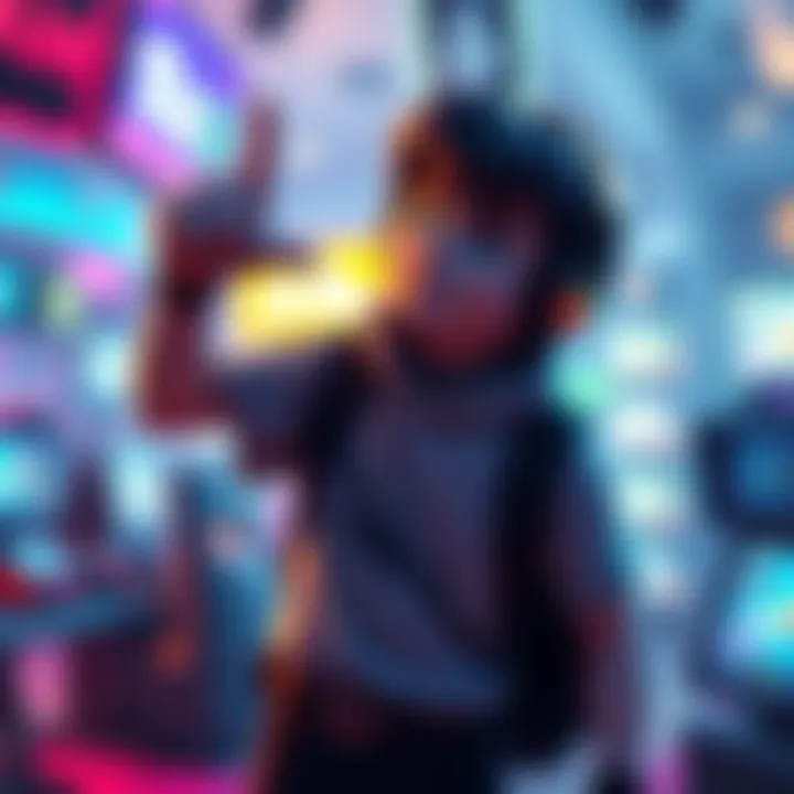 A character in a T-pose emote stance in a vibrant gaming environment, showcasing fun and humor.