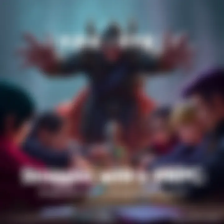 A group of tabletop players looks frustrated as a dominating character controlled by the DM overshadows their choices during the game session.