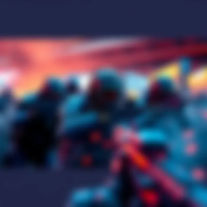 A group of players participating in a tactical FPS game, showcasing teamwork and strategy in a virtual battlefield.