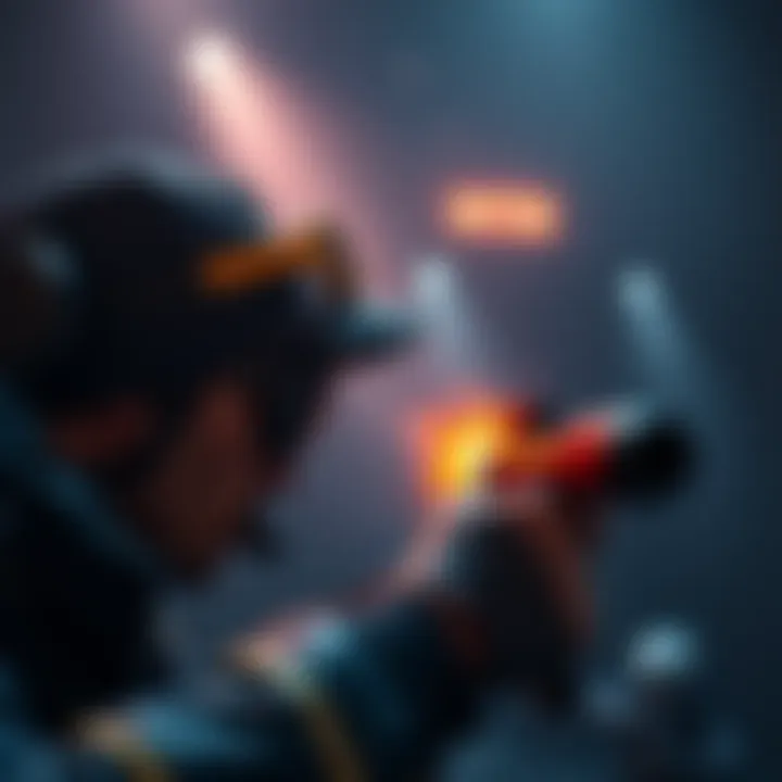 Tactical Shooter Gameplay A player character in a tactical linear shooter, engaging in intense close-quarter combat in a dark, atmospheric environment with minimal cut-scenes.