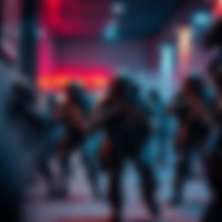 A team of soldiers in tactical gear working together to clear a room in a first-person shooter game.