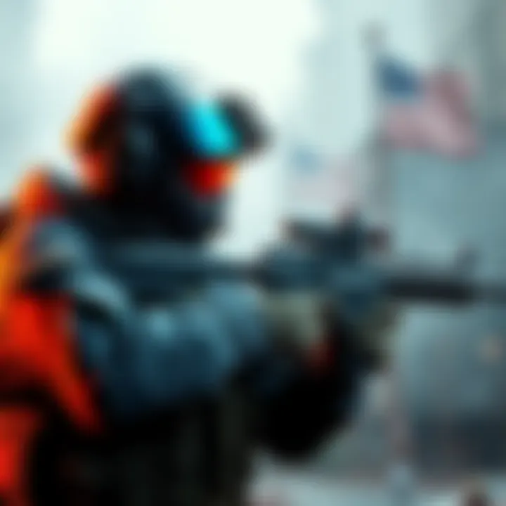 A soldier character in a tactical shooter game, customizing guns and using lean mechanics to strategize during gameplay.
