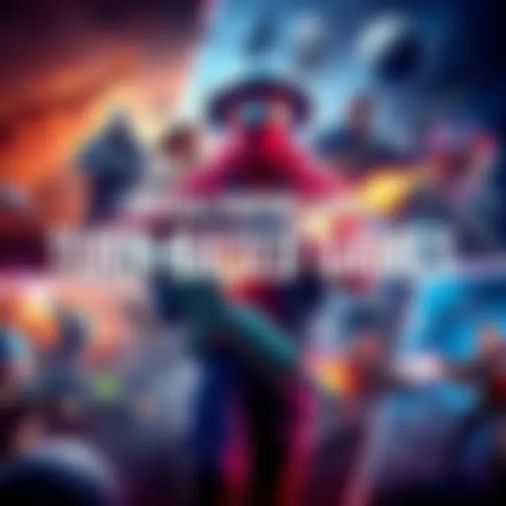 Various tactical turn-based game scenes showcasing characters and gameplay mechanics