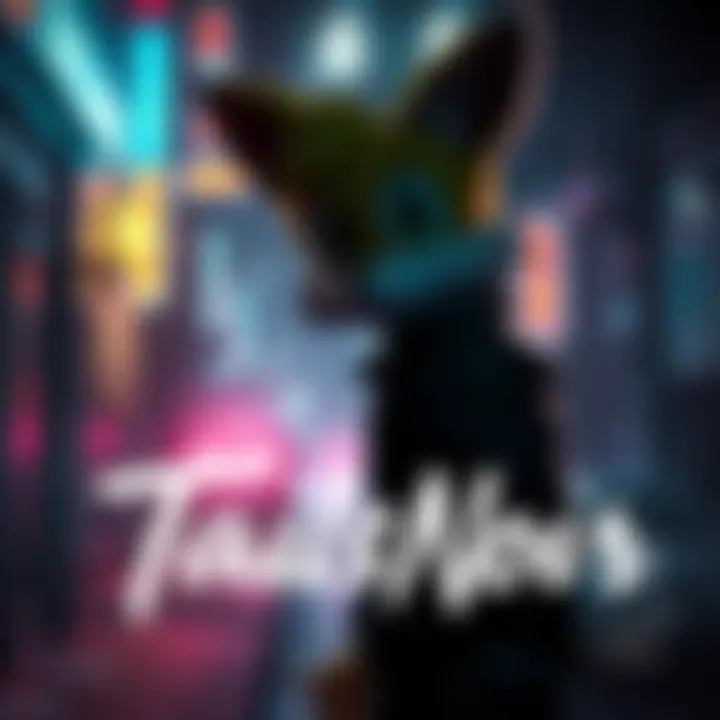 A dramatic scene from Tails Noir: Backbone Preludes, featuring the main character in a moody urban setting with neon lights.