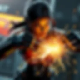 Talia effortlessly breaks a grip strength device using her hydraulic clamp hands, showcasing her incredible strength on the battlefield.