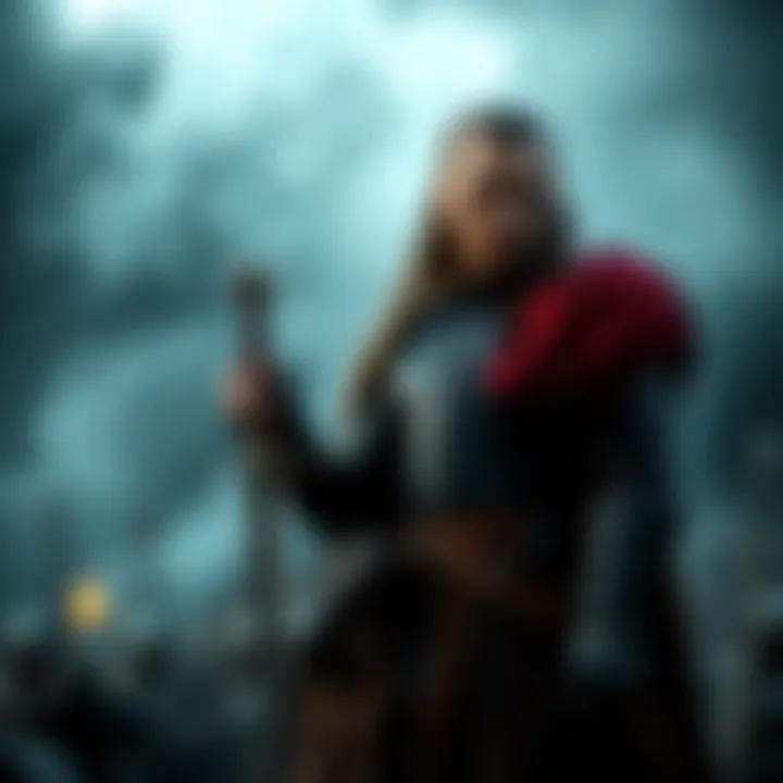Talion standing strong with a determined look, holding his sword, with a dark and eerie backdrop of Mordor, reflecting his struggle and the quest for his ring.
