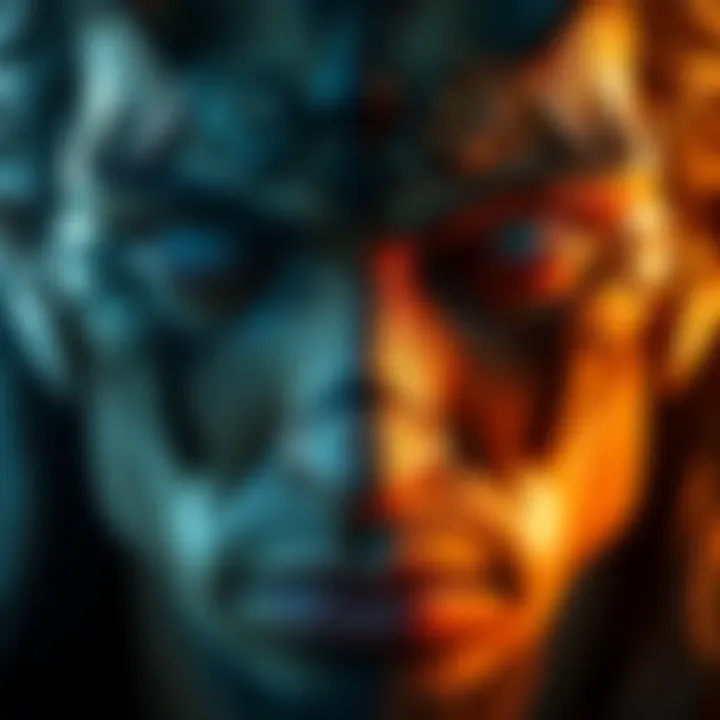 Close-up of Talion's face showing distinct features and expressions