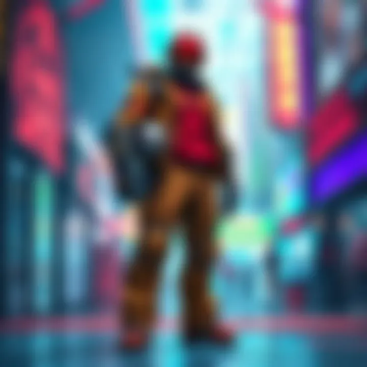 A tall video game character standing proudly in a vibrant gaming environment, showcasing trends in character height selection among players.