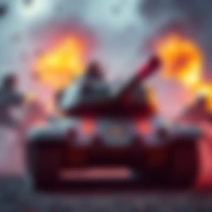 A tank character stands idle while teammates engage in combat, showing a lack of support.