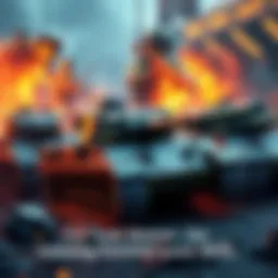 Tank heroes in gameplay An action scene with various tank heroes showcasing their abilities and teamwork in a video game setting