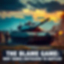 A tank positioned on a battlefield with soldiers assessing the situation, illustrating the tension of military conflict and the scrutiny faced by armored vehicles.