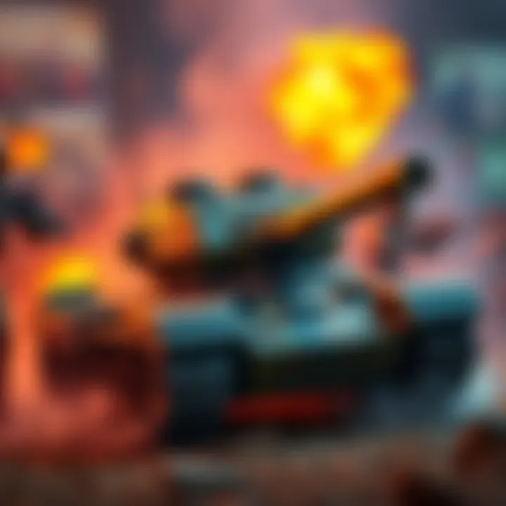 A tank character defending teammates in a competitive game, showcasing teamwork and strategy.