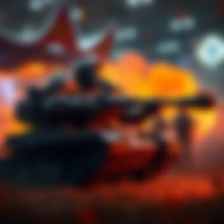 A tank player in a game, equipped with armor and shield, leading a team strategy discussion, urging others to consider role flexibility for better team results.