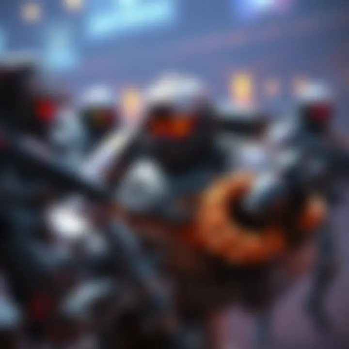 Tank Player in Overwatch Gameplay A tank player in Overwatch fighting alongside teammates, showcasing team dynamics and the pressure of the game.