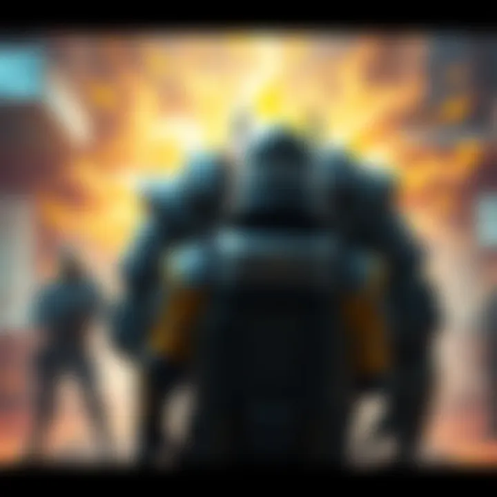 A tank player stands in front of Baptiste, ready to protect the team while he prepares his ultimate healing ability.
