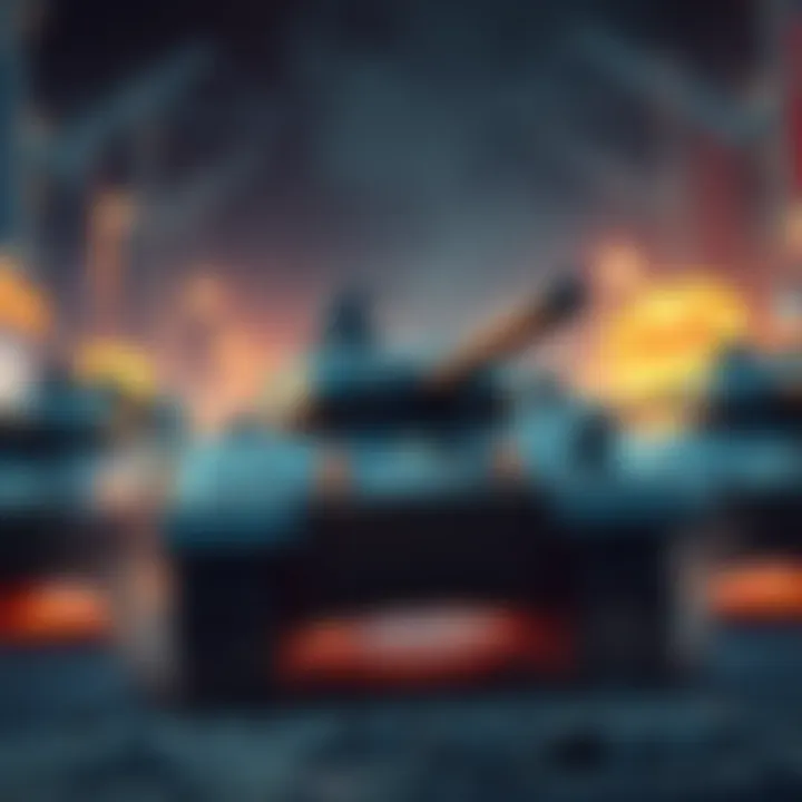 A group of tank characters in a game taking cover while facing powerful opponents, showing frustration in their struggle to engage,