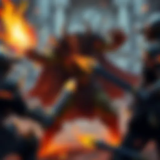 A tanky Warlock character casting a defensive spell while surrounded by enemies in the game Champion of Gorroth.