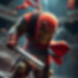 A strong monk character wearing armor, showcasing martial arts moves while maintaining a sturdy stance, ready for battle.