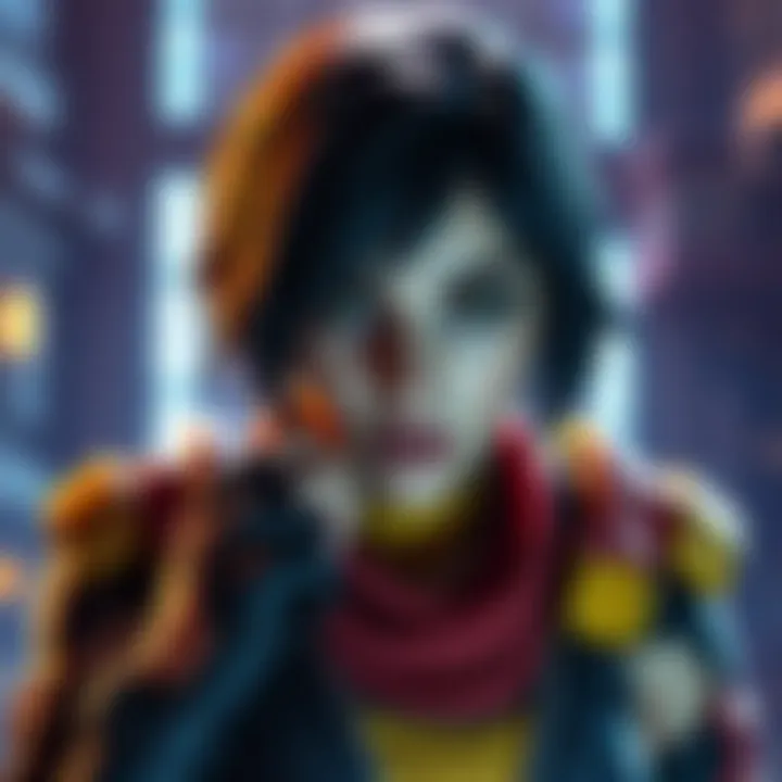 Tannis showing her new power-up in Borderlands 3, with a look of determination on her face