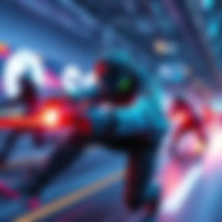 Tap Strafing in Action A gamer performing tap strafing in a fast-paced game, showcasing skillful movement and agility.