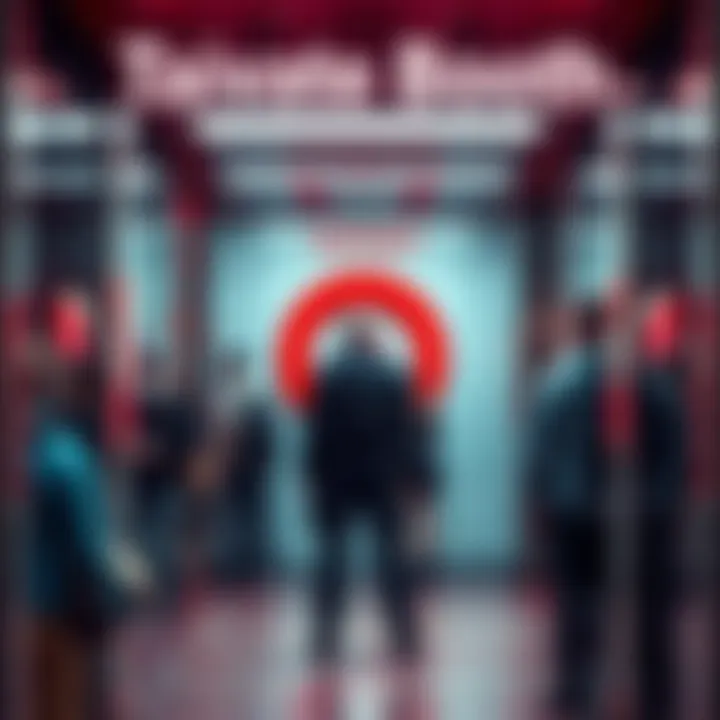 A Target enforcer surprising people in a private booth during a chaotic incident