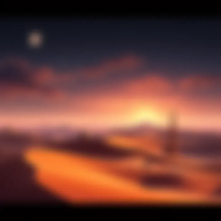 A desert landscape featuring dunes and iconic structures inspired by Tatooine, with hints of adventure and exploration.