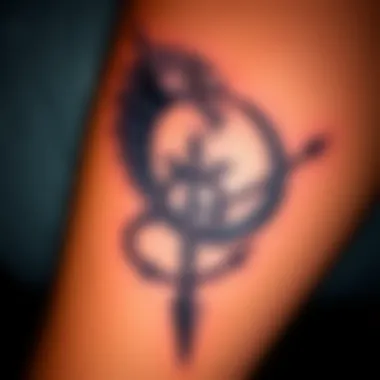 A creative design featuring a Reaver and an ouroboros symbol for a tattoo