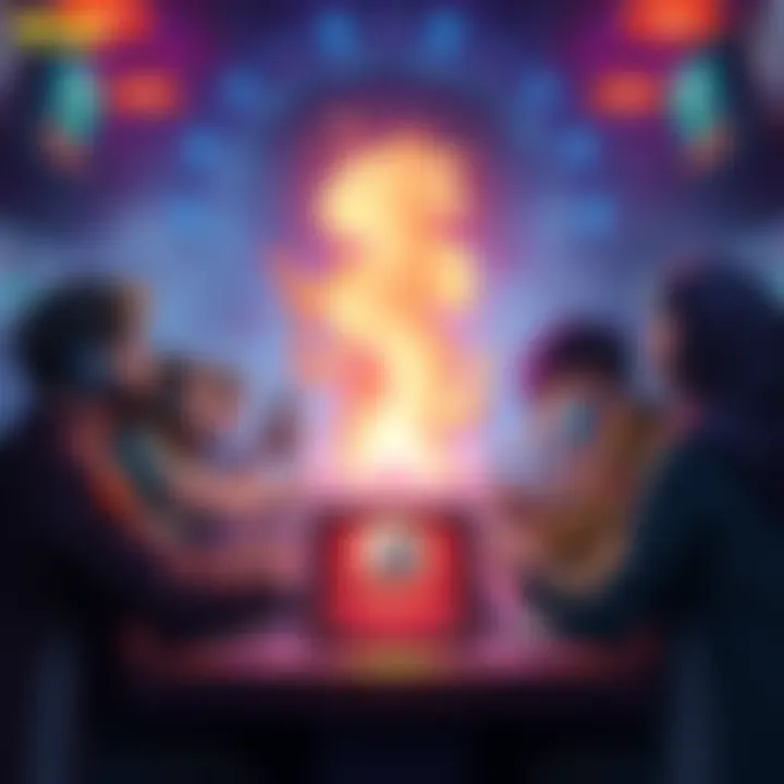 Players compete in the new tournament mode of TCG Card Shop Simulator, showcasing various card battles and intense gameplay.