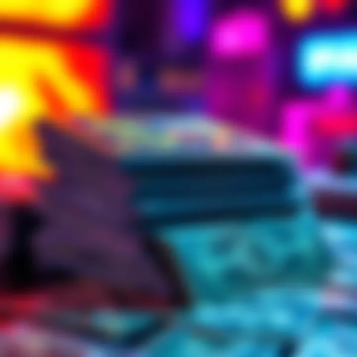 A stack of trading card game cards alongside dollar signs, symbolizing high costs and financial risks for players in the game.