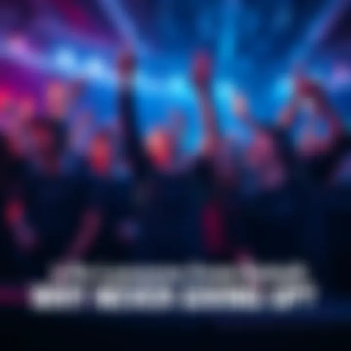 A group of gamers cheering and celebrating after winning a challenging DoTA2 match, showing teamwork and excitement.