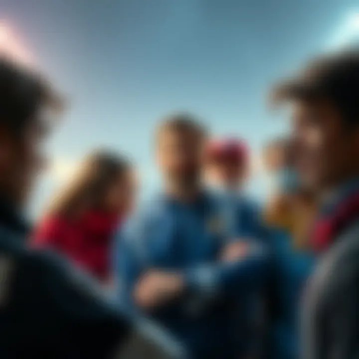 A team gathering in disappointment after a member's lengthy blame game post-loss, showing upset faces and tension